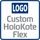 Custom HoloKote Flex - нанесение на карту тонкого защитного покрытия, имеющего эксклюзивный голографический узор произвольного размера. В качестве узора может использоваться рисунок, текст или логотип клиента. Custom HoloKote Flex - нанесение на карту тонкого защитного покрытия, имеющего эксклюзивный голографический узор произвольного размера. В качестве узора может использоваться рисунок, текст или логотип клиента.