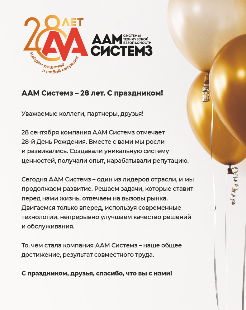 Компании ААМ Системз 28 лет